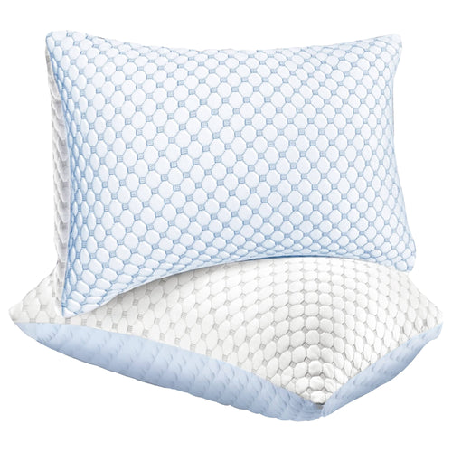 OLIVIA ROCCO Ice Cool Hypoallergenic Cooling Memory Foam Pillow for Cold Night Comfort