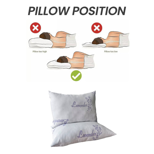 OLIVIA ROCCO Lavender Infused Microfibre Hotel Pillow Medium Support Hypoallergenic Side