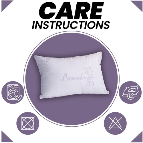 OLIVIA ROCCO Lavender Infused Microfibre Hotel Pillow Medium Support Hypoallergenic Side
