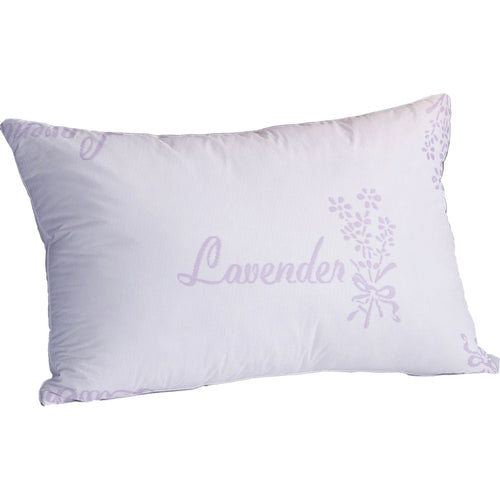 OLIVIA ROCCO Lavender Infused Microfibre Hotel Pillow Medium Support Hypoallergenic Side