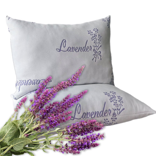OLIVIA ROCCO Lavender Infused Microfibre Hotel Pillow Medium Support Hypoallergenic Side