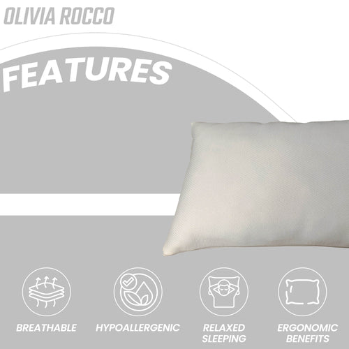 OLIVIA ROCCO Memory Foam Pillow Medium With Luxury Premium Fibre Filling Orthopaedic