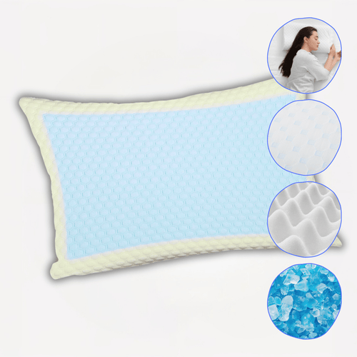 OLIVIA ROCCO Cooling Gel Memory Foam Pillow With Breathable Cover Orthopaedic Support