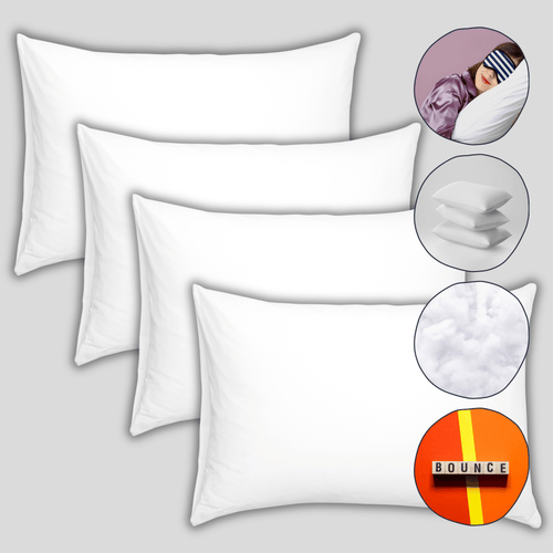 OLIVIA ROCCO 4 Pack Super Bounce Back Pillows With Luxury Fibre Filling For Superior
