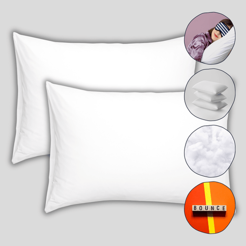OLIVIA ROCCO 2 Pack Super Bounce Back Pillows Luxury Fibre Filling Soft To Medium