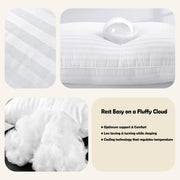 OLIVIA ROCCO 2 Pack Luxury Hotel Pillows Hypoallergenic Hollowfibre Soft Medium Support