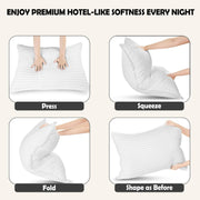 OLIVIA ROCCO 2 Pack Luxury Hotel Pillows Hypoallergenic Hollowfibre Soft Medium Support