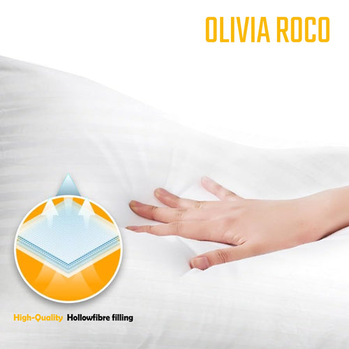 OLIVIA ROCCO 2 Pack Luxury Hotel Pillows Hypoallergenic Hollowfibre Soft Medium Support