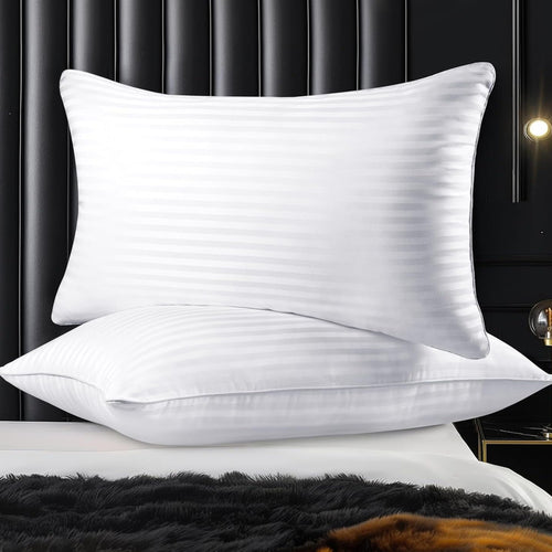 OLIVIA ROCCO 2 Pack Luxury Hotel Pillows Hypoallergenic Hollowfibre Soft Medium Support