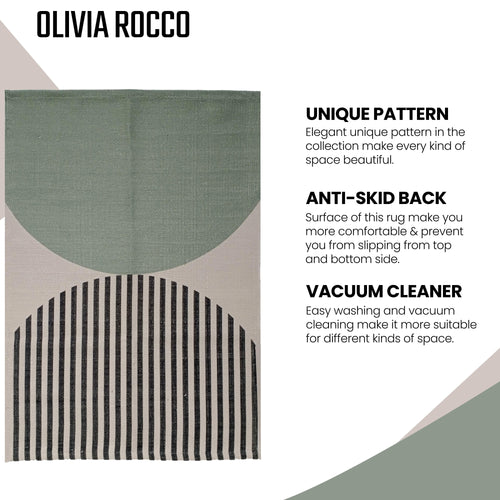 OLIVIA ROCCO Printed Rug Amphi Colour Non Slip Soft Durable Floor Rug For Living Room