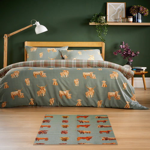 OLIVIA ROCCO Highland Cow Animal Print Non Slip Soft Durable Rug For Living Room Bedroom