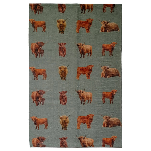 OLIVIA ROCCO Highland Cow Animal Print Non Slip Soft Durable Rug For Living Room Bedroom
