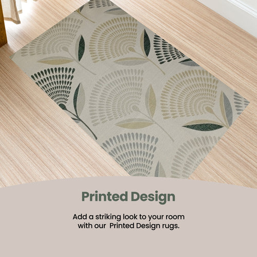 OLIVIA ROCCO Printed Rug Linnea Design Non Slip Soft Durable Floor Rug For Living Room
