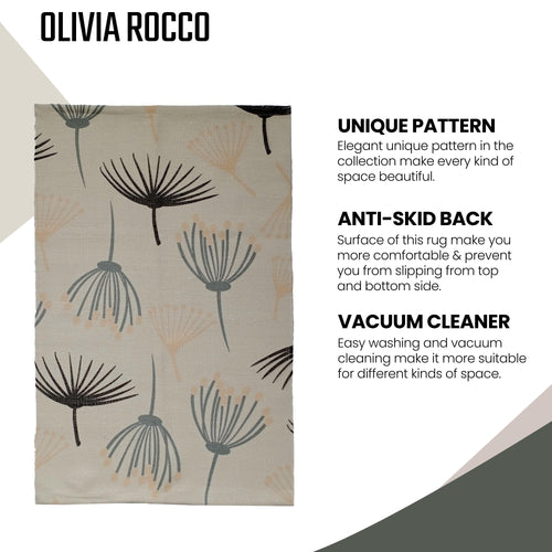OLIVIA ROCCO Printed Rug Nina Design Colour Non-Slip Modern Floor Rug For Living Room