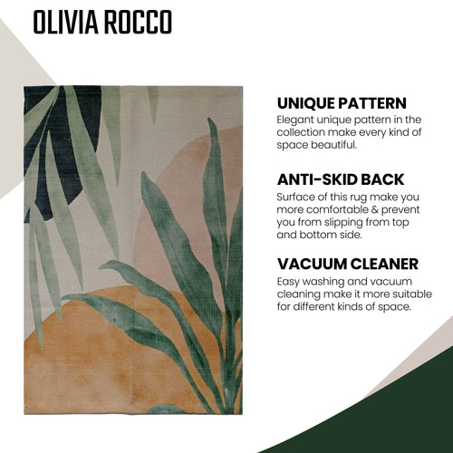 OLIVIA ROCCO Printed Rug Sabine Design Modern Non Slip Soft Durable Floor Rug for Living