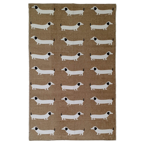 OLIVIA ROCCO Animal Print Sausage Dog Non-Slip Rug Eco-Friendly Durable Floor Rug