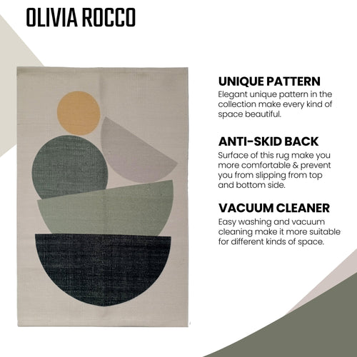 OLIVIA ROCCO Printed Rug Tokyo Design Modern Non-Slip Soft Durable Floor Rug For Living