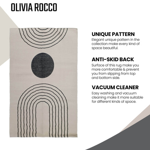 OLIVIA ROCCO Printed Rug Tuscany Design Non Slip Soft Durable Floor Rug For Living Room