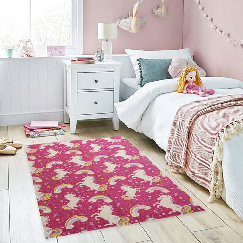 OLIVIA ROCCO Animal Print Unicorn Rug Non Slip Soft Durable Eco Friendly Floor Rug