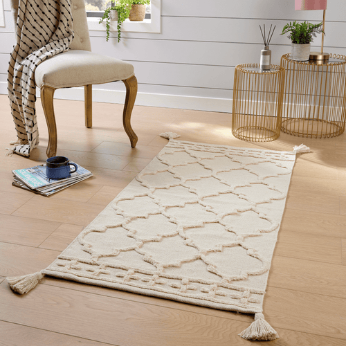 OLIVIA ROCCO Marrakesh Hand Woven Cotton Rug Eco Friendly Durable Carpet For Living Room