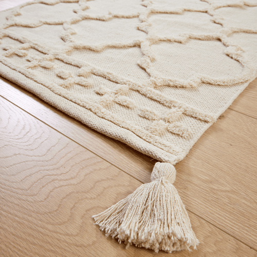 OLIVIA ROCCO Marrakesh Hand Woven Cotton Rug Eco Friendly Durable Carpet For Living Room