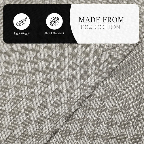 OLIVIA ROCCO Pack Of 5 Large 100% Cotton Tea Towels Quick Dry Check Pattern Dish Cloths