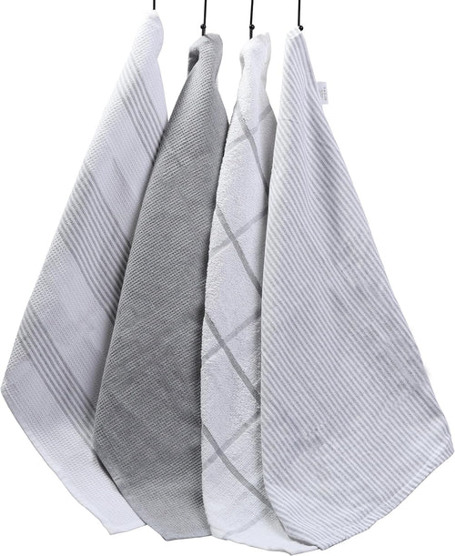 OLIVIA ROCCO Pack Of 4 Green Cotton Tea Towels 65x45 Cm High Absorbency Durable Super Soft Easy-Care Home Essential