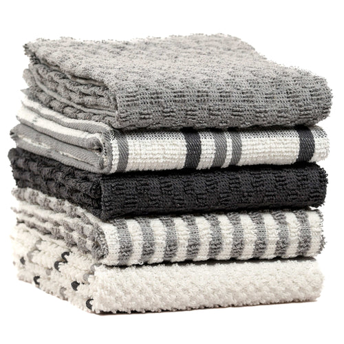 OLIVIA ROCCO 5 Pack Cotton Terry Kitchen Towels 45x65cm Super Absorbent Quick Drying