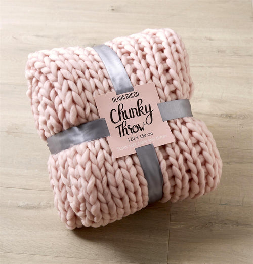 OLIVIA ROCCO Handmade Chunky Cable Knit Throw Oversized Super Soft Fleece Blanket Decor