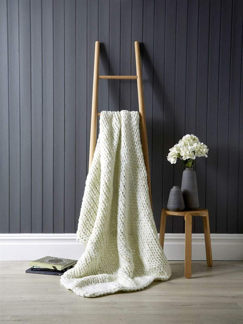 OLIVIA ROCCO Handmade Chunky Cable Knit Throw Oversized Super Soft Fleece Blanket Decor