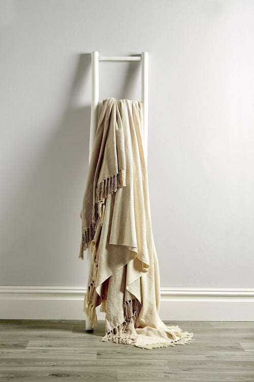 OLIVIA ROCCO Handwoven Large Check Pure Indian Cotton Throw Blanket With Tassels Eco