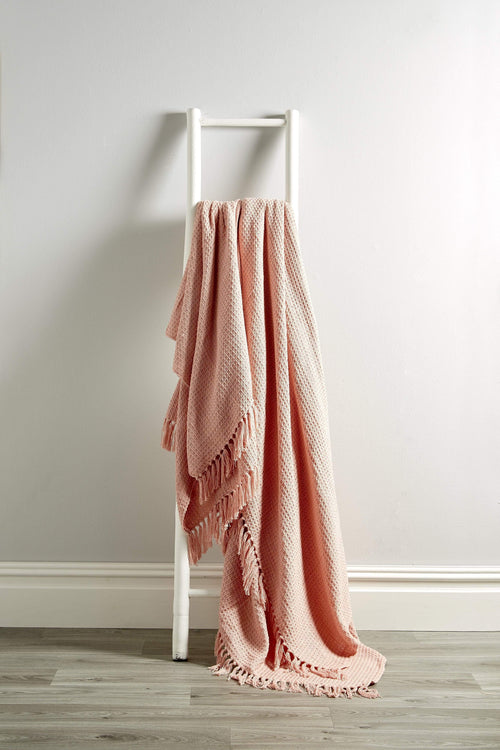 OLIVIA ROCCO Lisbon Pure Indian Cotton Handwoven Honeycomb Throw Blanket Lightweight