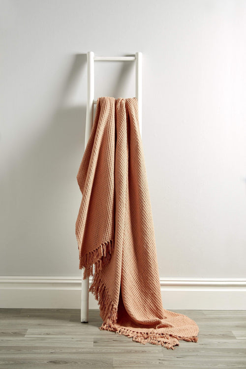 OLIVIA ROCCO Lisbon Pure Indian Cotton Handwoven Honeycomb Throw Blanket Lightweight
