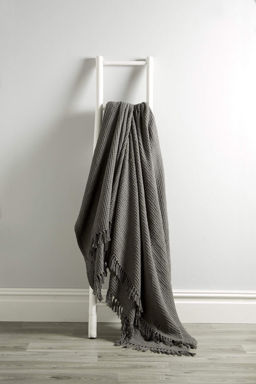 OLIVIA ROCCO Lisbon Pure Indian Cotton Handwoven Honeycomb Throw Blanket Lightweight