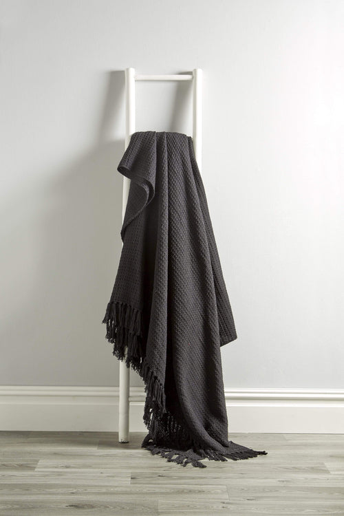 OLIVIA ROCCO Lisbon Pure Indian Cotton Handwoven Honeycomb Throw Blanket Lightweight