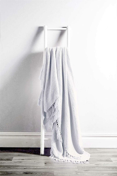 OLIVIA ROCCO Lisbon Pure Indian Cotton Handwoven Honeycomb Throw Blanket Lightweight