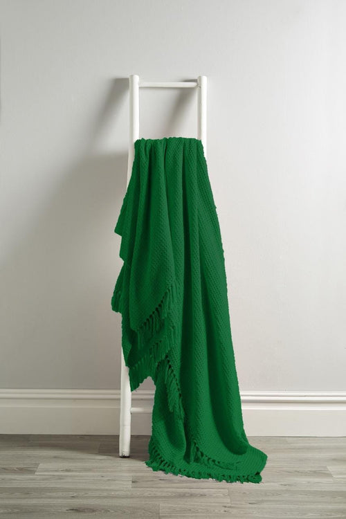 OLIVIA ROCCO Lisbon Pure Indian Cotton Handwoven Honeycomb Throw Blanket Lightweight