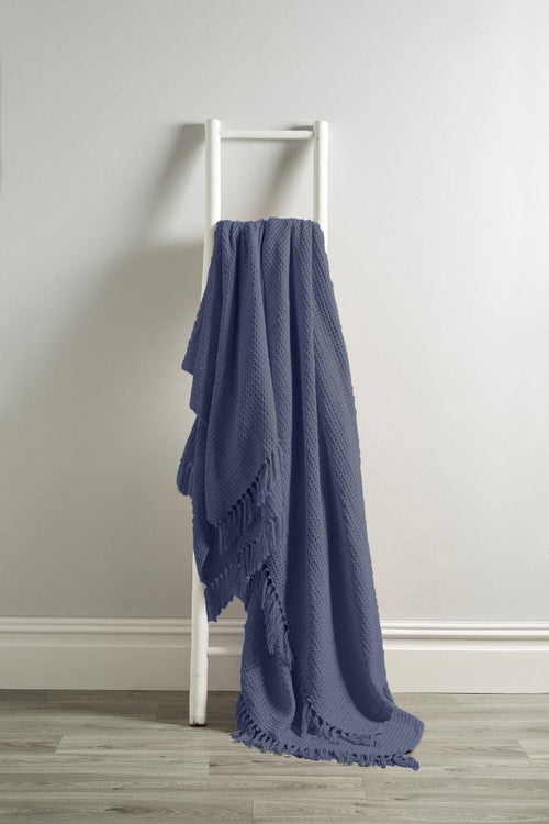 OLIVIA ROCCO Lisbon Pure Indian Cotton Handwoven Honeycomb Throw Blanket Lightweight