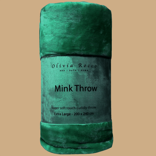 OLIVIA ROCCO Mink Faux Fur Velvet Touch Extra Large Throw Blanket Soft Warm Calming
