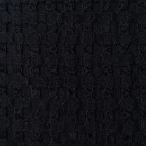 OLIVIA ROCCO Florian Checked Throw Blanket 100% Cotton Black Bedspread For Sofas