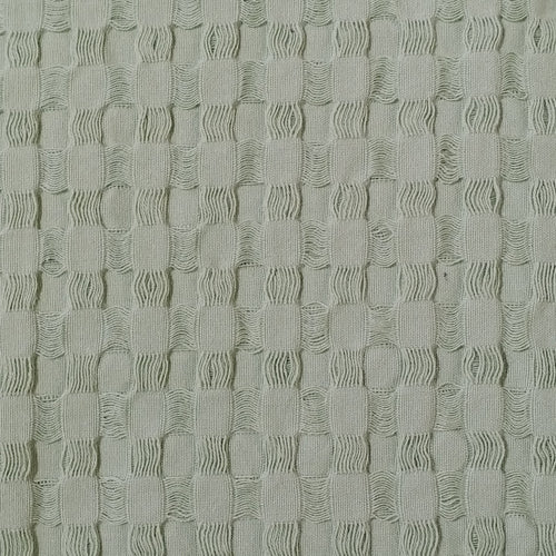 OLIVIA ROCCO Florian Checked Throw Blanket Sage Green 100% Cotton Bedspread For Sofas