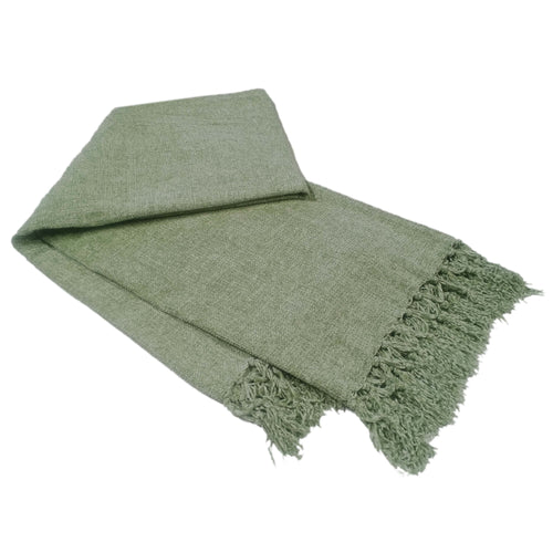 OLIVIA ROCCO Chenille Tassel Throw Blanket for Couch Sofa Chair Bed All-Season Cosy Sofa and Bedroom Layering