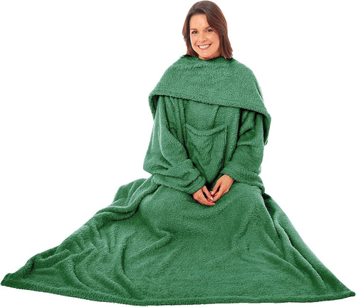 OLIVIA ROCCO Wearable TV Blanket With Sleeves And Pocket Ultra Soft Fleece 140x183
