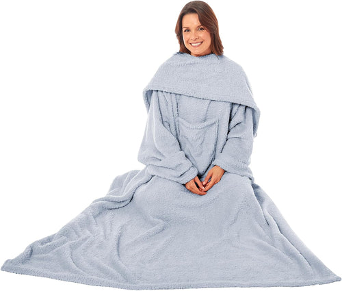 OLIVIA ROCCO Wearable TV Blanket With Sleeves And Pocket Ultra Soft Fleece 140x183
