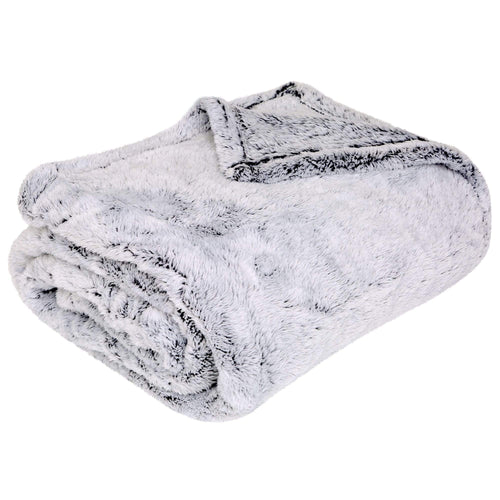 OLIVIA ROCCO Oversized Grey Shimmer Super Soft Fleece Throw Blanket For Sofa Bed Home