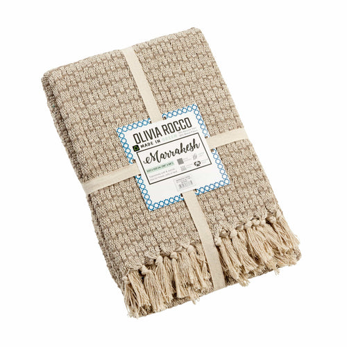 OLIVIA ROCCO Cotton Throw Super Soft Lightweight Eco Friendly Recycled Cotton For Sofa