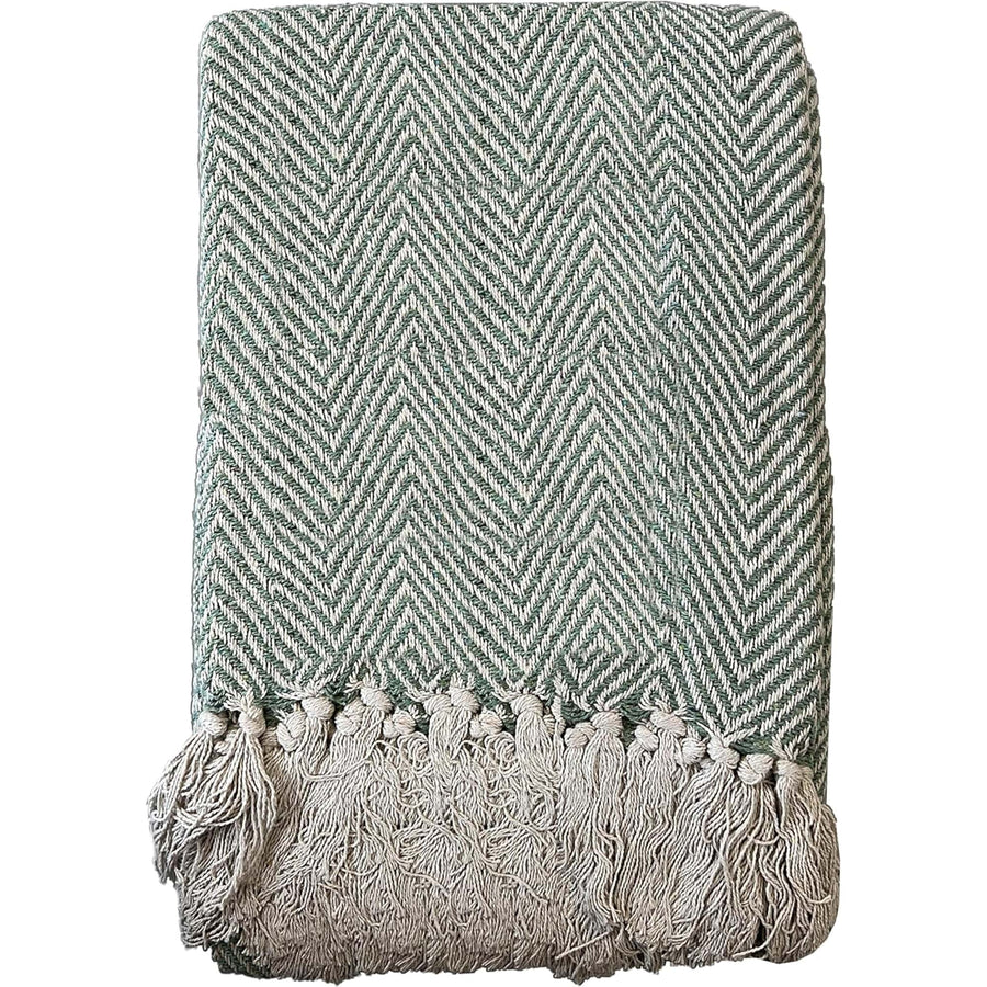 OLIVIA ROCCO Cotton Throw Super Soft Lightweight Eco Friendly Recycled Cotton For Sofa