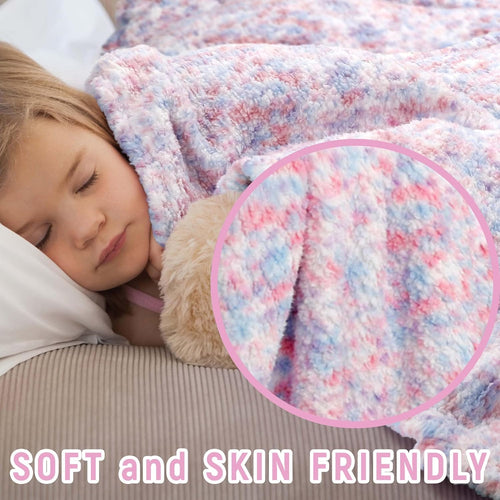 OLIVIA ROCCO Rainbow Teddy Fleece Throw For Kids 130 X 180 Cm Large Soft Blanket For Beds