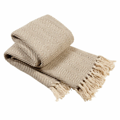 OLIVIA ROCCO Tangier Recycled Cotton Throw Blanket With Decorative Tassels Lightweight