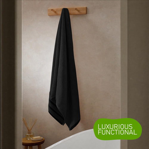 OLIVIA ROCCO Towels Belmont Viscose Stripe Black 100% Cotton Hotel Quality Bath Towels